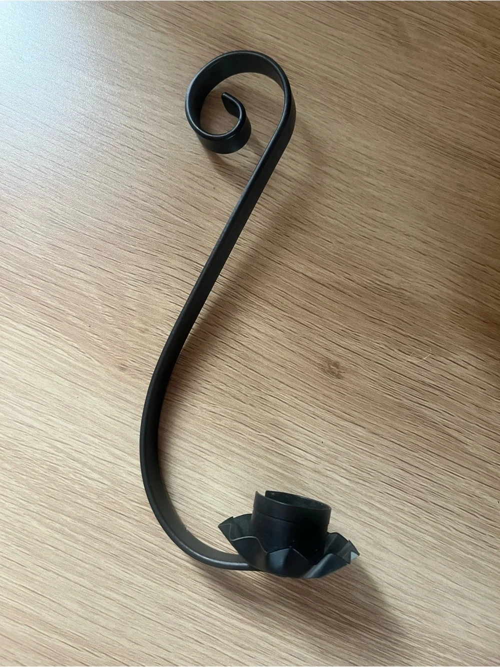 Black Curled Metal Wall Candle Holder - Decorative Home Wall Decor